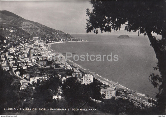 Alassio - Riviera dei Fiori - Panorama e Isola Gallinara - old postcard - 1950 - Italy - used - JH Postcards