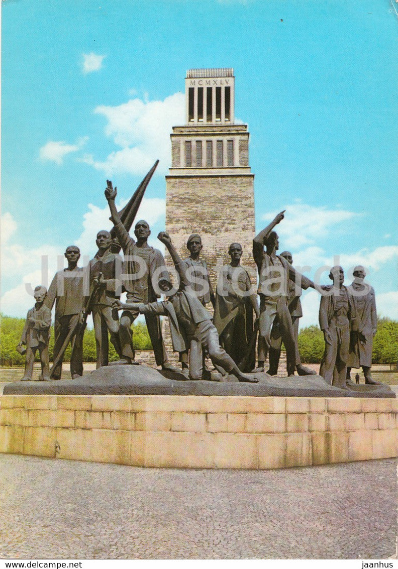 Nationale Mahn und Gedenkstatte Buchenwald - Tower with sculpture - Germany DDR - unused - JH Postcards