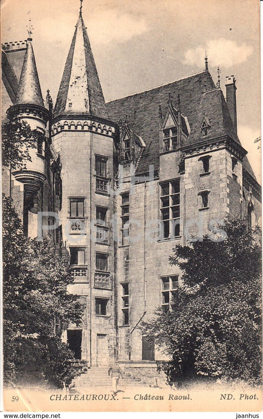 Chateauroux - Chateau Raoul - castle - 59 - old postcard - 1917 - France - used - JH Postcards