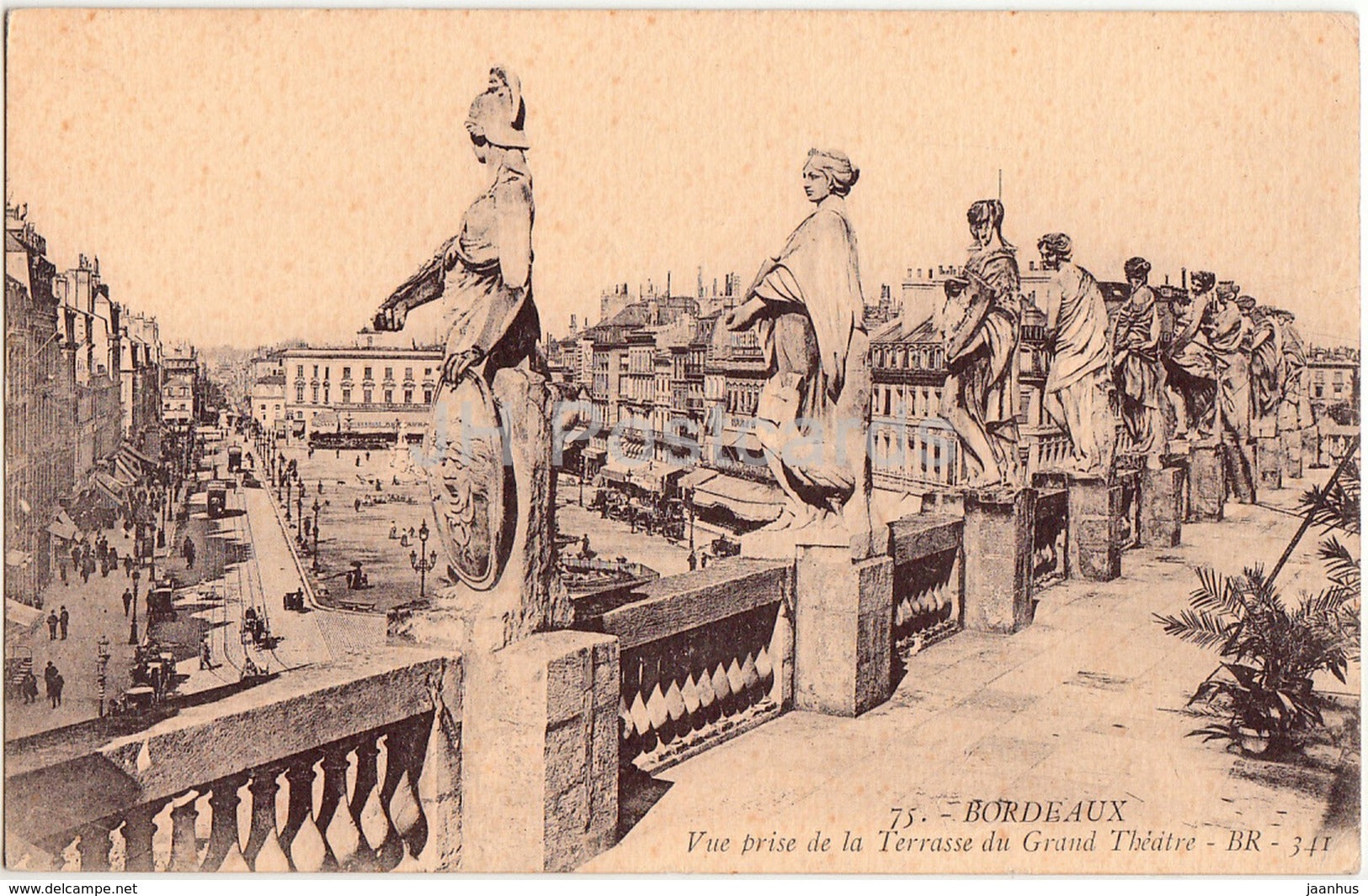 Bordeaux - Vue Prise de la Terrasse du Grand Theatre - theatre - 75 - 1917 - old postcard - France - used - JH Postcards