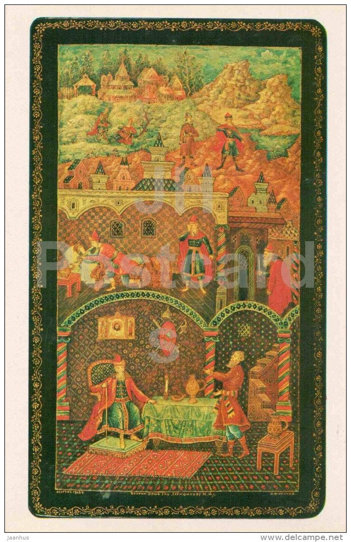 by Ivan Fomichov - Boyarin Orsha , 1965 - Lacquered Miniatures from Mstiora - 1982 - Russia USSR - unused - JH Postcards
