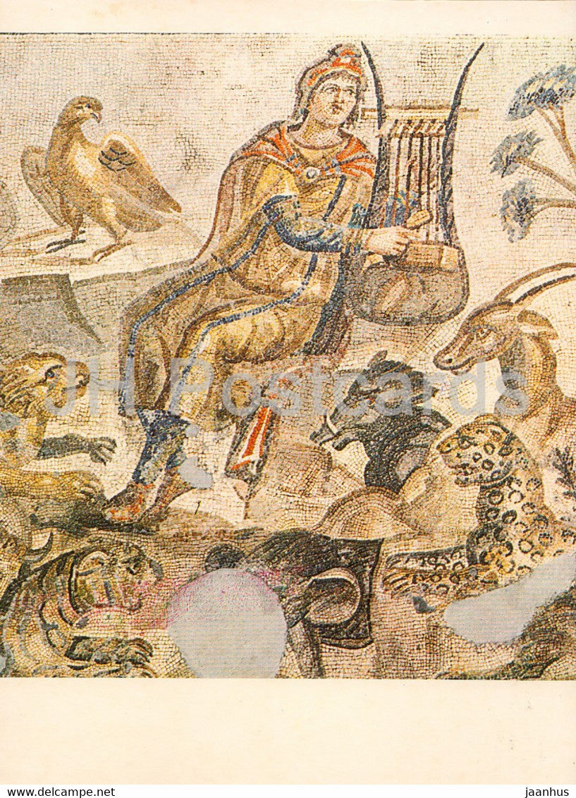 Orpheus and the Beast - mosaic - 1987 - Turkey - used - JH Postcards