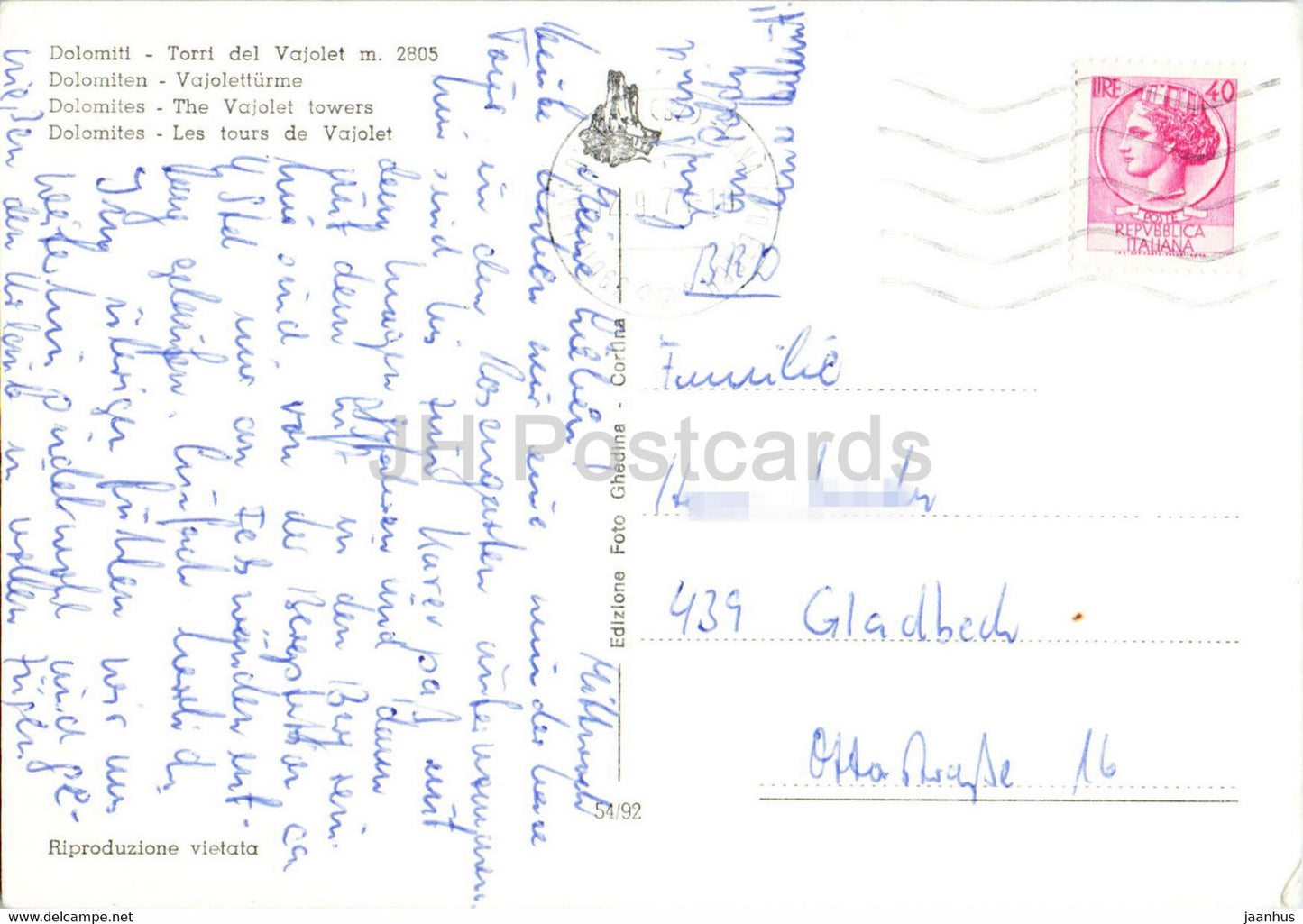Torri del Vajolet - Vajoletturme - 1974 - Italie - occasion
