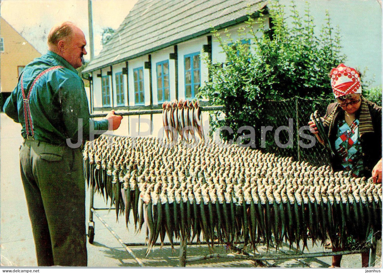 Bornholm - Arsdale - smoking fish - herring - 6000 - Denmark - used - JH Postcards