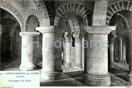Saint Benoit sur Loire - La Crypte - The Crypt - 9 - old postcard - 30 - France - unused - JH Postcards