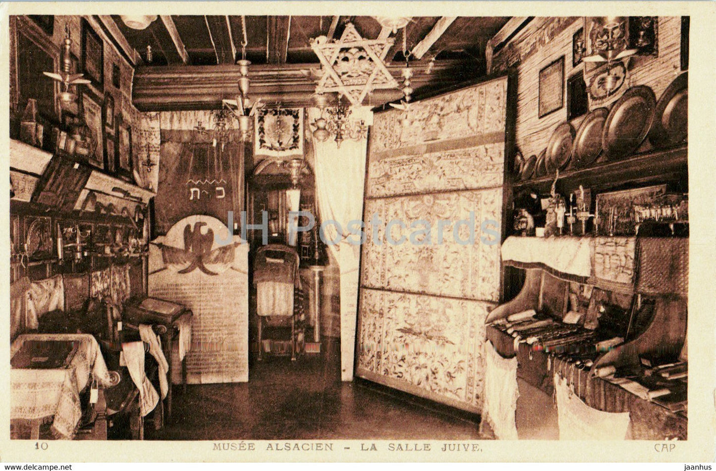 Musee Alsacien - La Salle Juive - museum - 10 - old postcard - France - unused - JH Postcards