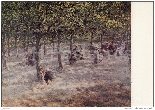 painting by Antonin Slavicek - Garden in Letna , 1907 - Czech art - 1967 - Russia USSR - unused - JH Postcards