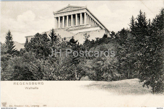 Regensburg - Walhalla - 1891 - old postcard - Germany - unused - JH Postcards