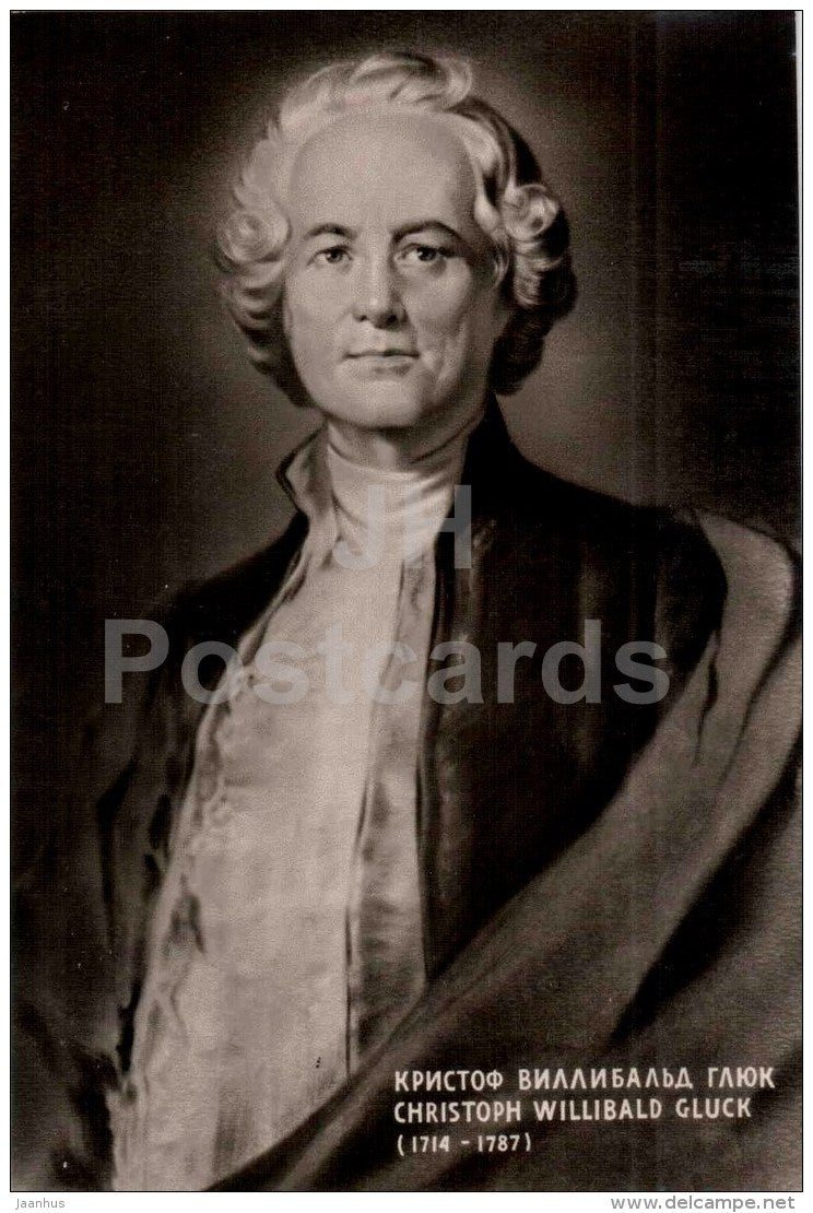 German composer Christoph Willibald Gluck - music - photo - 1959 - Russia USSR - unused - JH Postcards