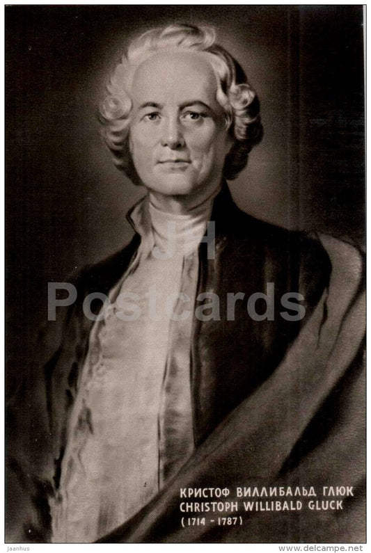 German composer Christoph Willibald Gluck - music - photo - 1959 - Russia USSR - unused - JH Postcards