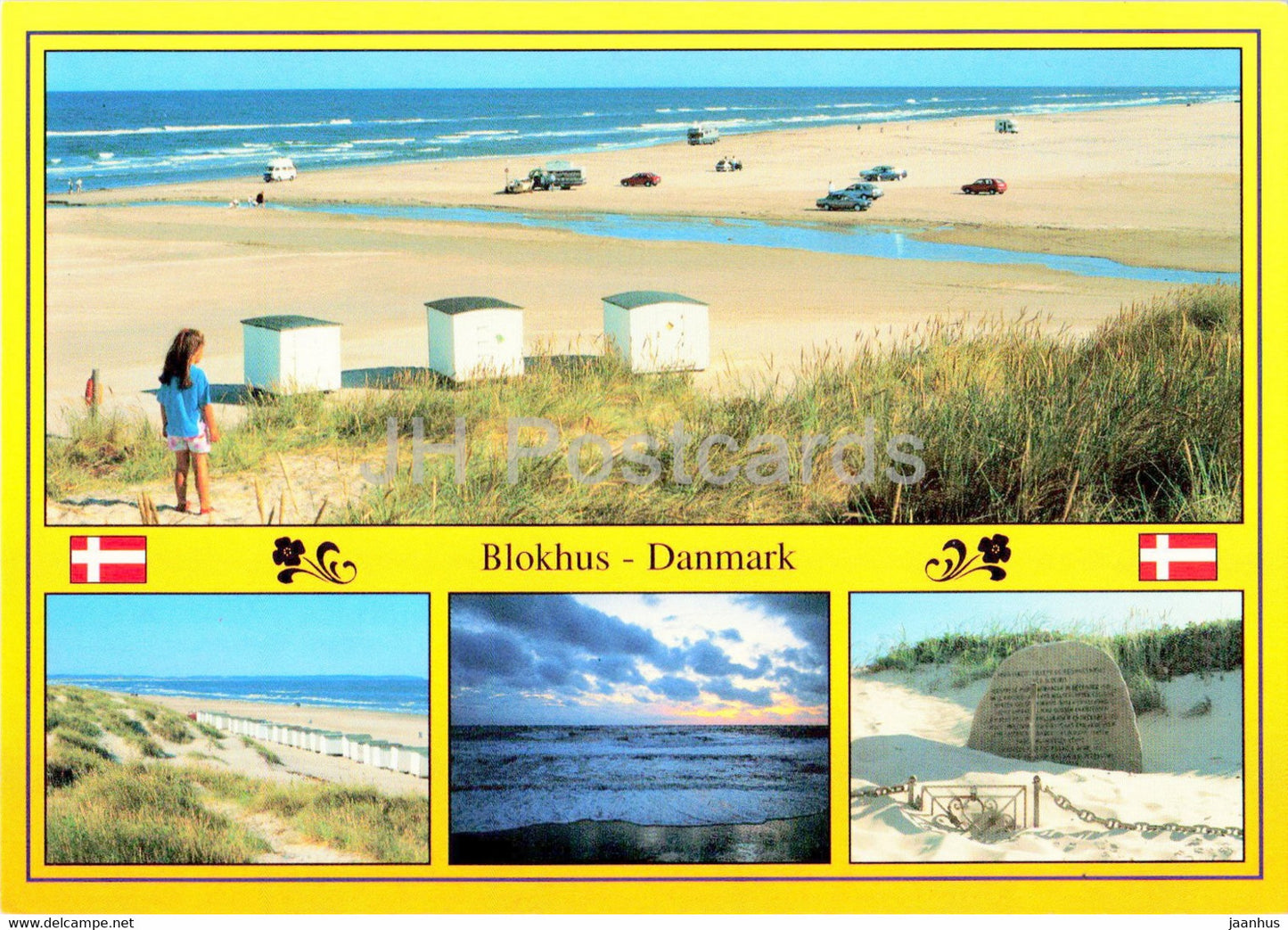 Blokhus - Kryle Kilt - beach - multiview - Denmark - unused - JH Postcards