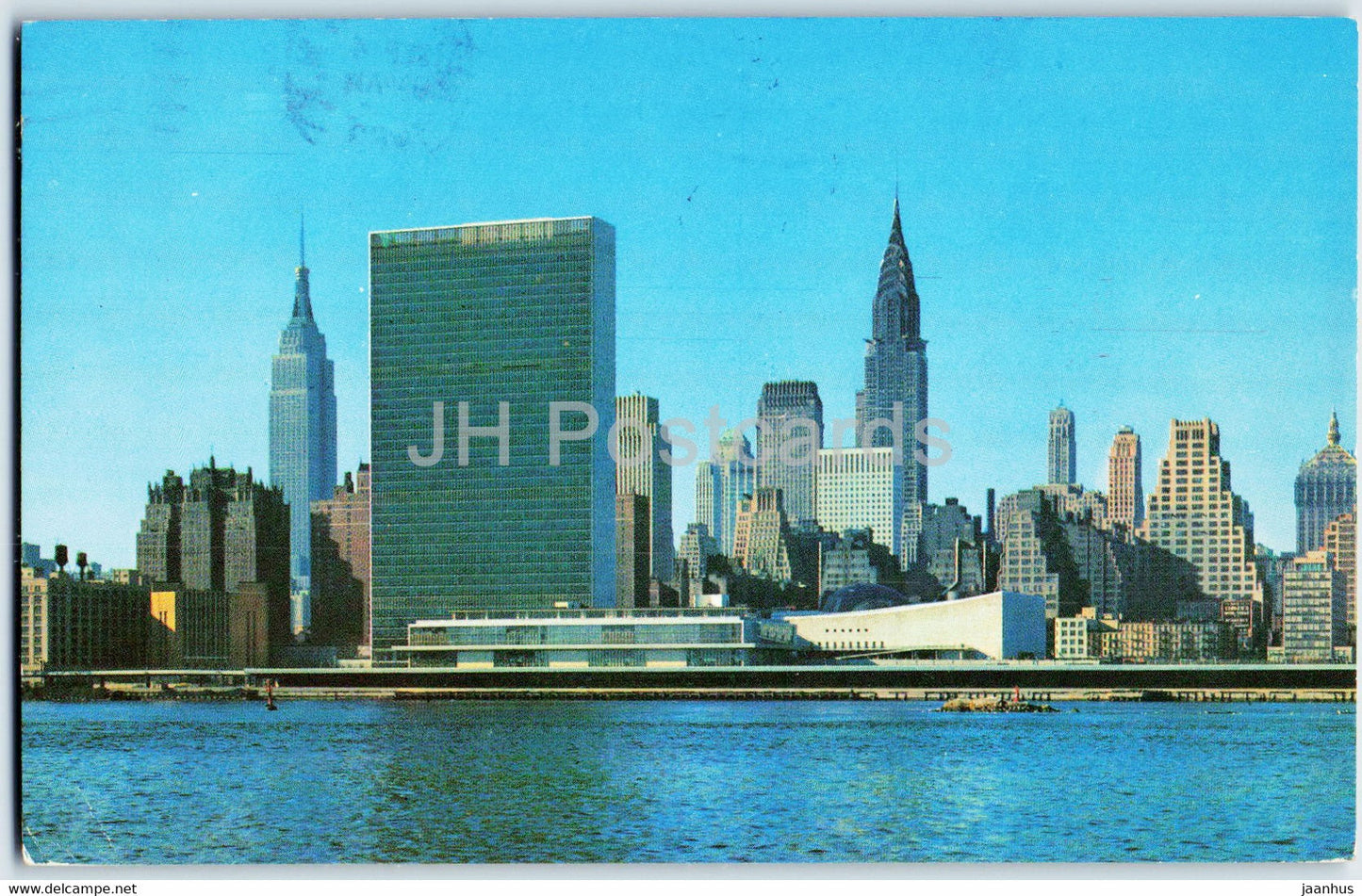 Mid Manhattan skyline from across the East River - 1963 - USA - used - JH Postcards