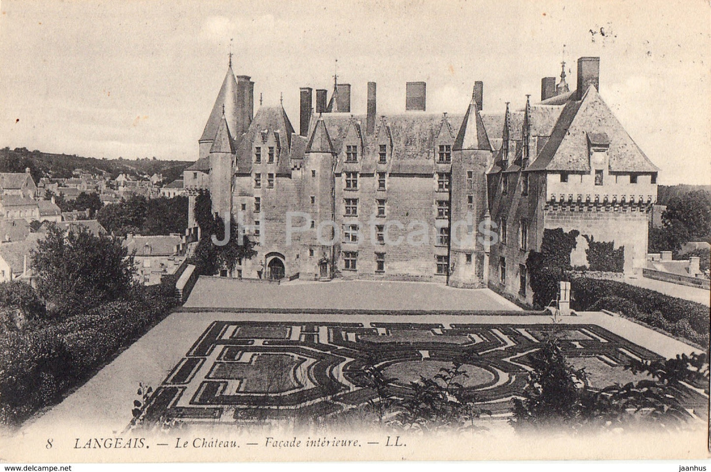 Langeais - Le Chateau - Facade Interieure - castle - 8 - old postcard - France - used