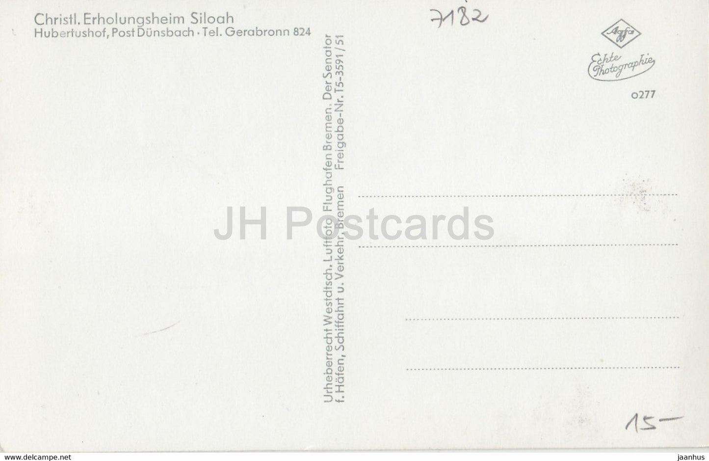 Christl Erholungsheim Siloah - Hubertushof - Allemagne - inutilisé