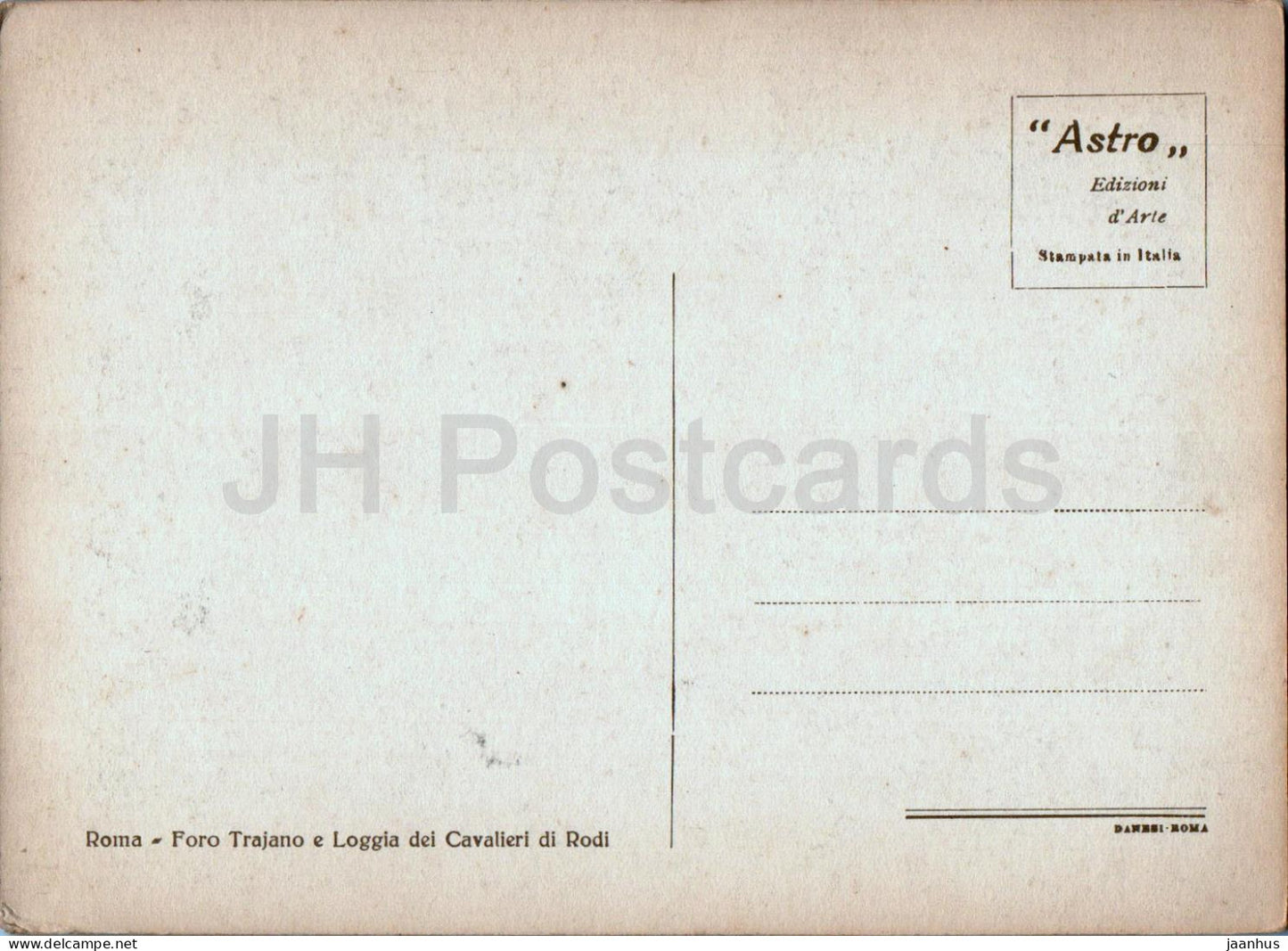 Roma - Rome - Foro Trajano e Loggia dei Cavalieri di Rodi - Astro - illustration - old postcard - Italy - unused