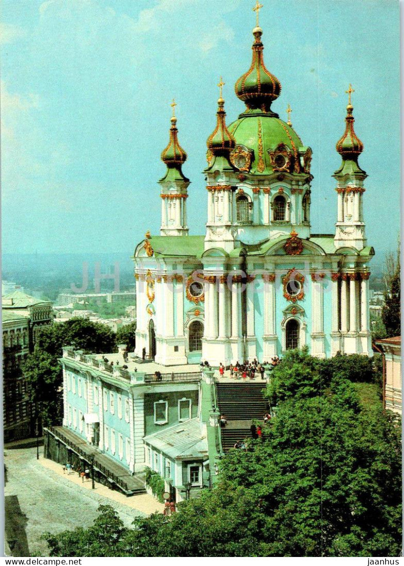 Kyiv - Kiev - St. Andrew's Church - 1989 - Ukraine USSR - unused - JH Postcards