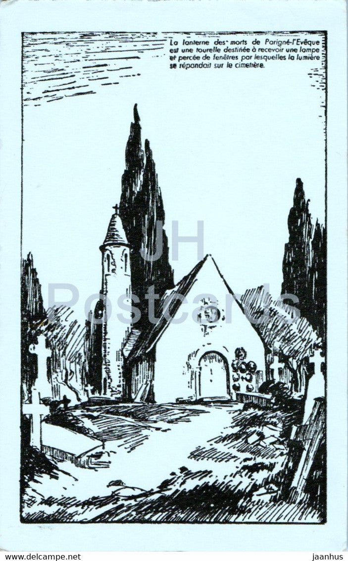 La Lanterne des morts de Parigne Eveque - illustration - old postcard - 1941 - France - used - JH Postcards
