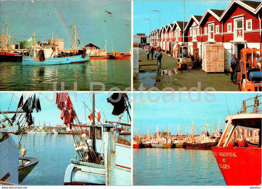 Skagen - Havnepartier - harbour - ship - boat - multiview - Denmark - used - JH Postcards