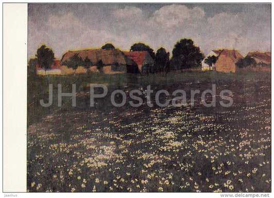 painting by Antonin Slavicek - Gostishov from the West , 1902 - Czech art - 1967 - Russia USSR - unused - JH Postcards