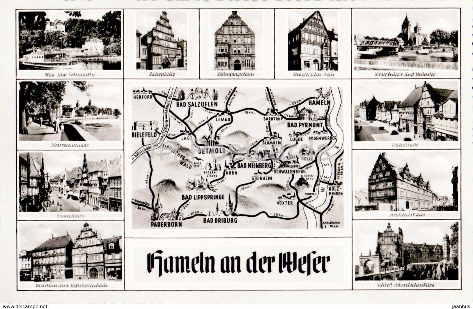 Hameln an der Weser - Rattenhaus - Osterstrasse - Rattenfangerhaus - old postcard - Germany - unused - JH Postcards