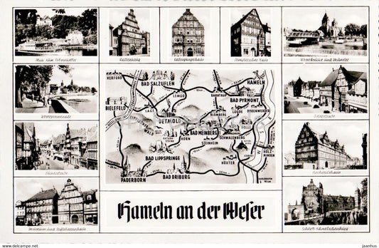 Hameln an der Weser - Rattenhaus - Osterstrasse - Rattenfangerhaus - old postcard - Germany - unused - JH Postcards