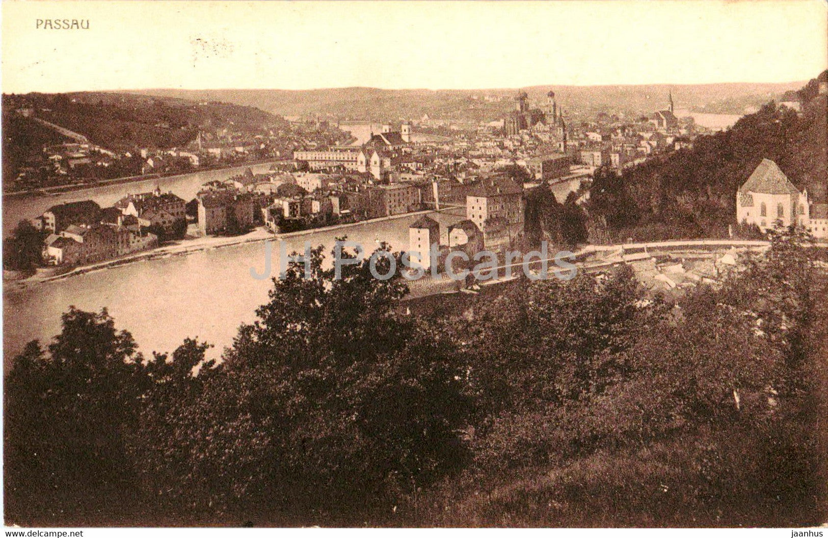 Passau - 7925 a - old postcard - Germany - used - JH Postcards