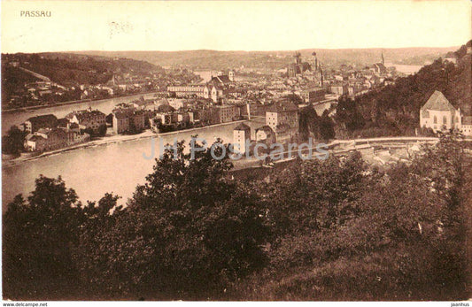 Passau - 7925 a - old postcard - Germany - used - JH Postcards