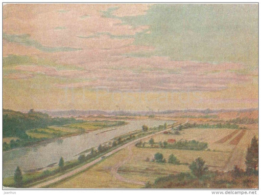 painting by A. Zmuidzinavicius - Here will be the Kaunas sea - lithuanian art - unused - JH Postcards
