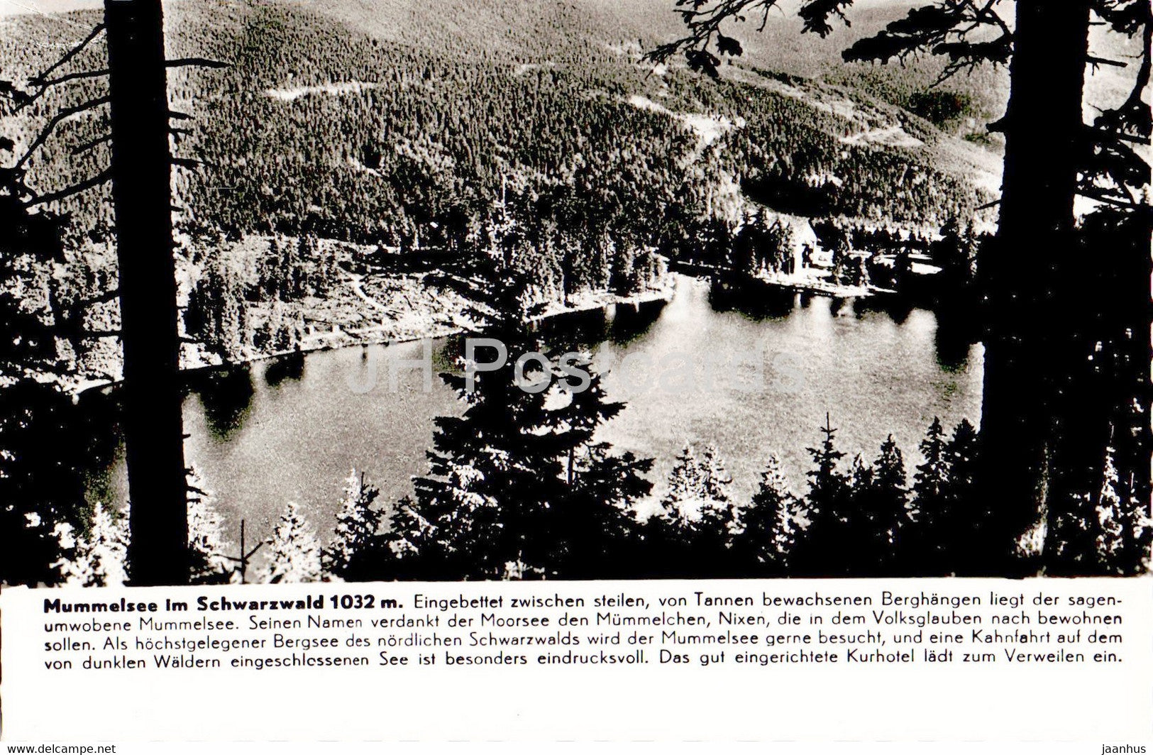Mummelsee im Schwarzwald 1032 m - Berghotel Mummelsee - 1962 - Germany - used - JH Postcards