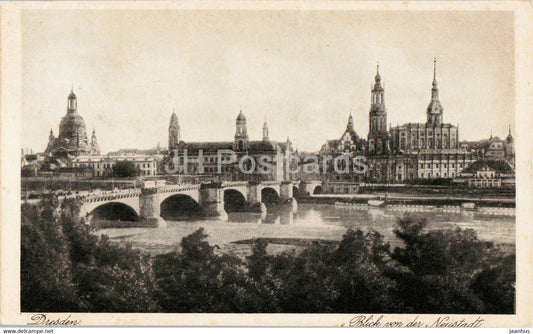 Dresden - Blick von der Neustadt - bridge - old postcard - 1938 - Germany - used - JH Postcards