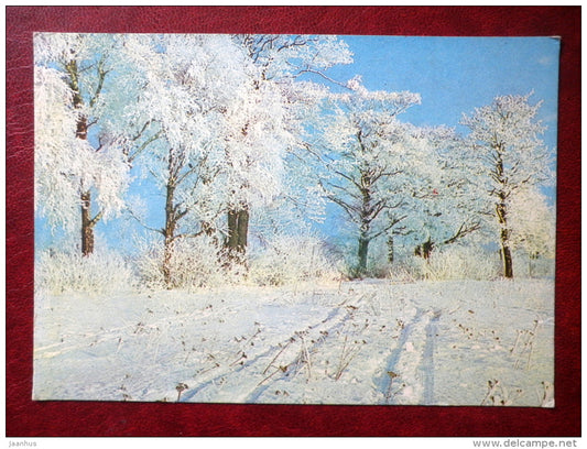 New Year Greeting card - winter landscape - 1979 - Estonia USSR - used - JH Postcards