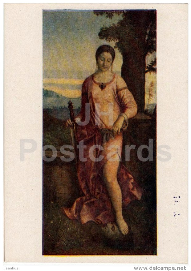 painting by Giorgione - Judith - woman - Italian art - Russia - 1958 - Russia USSR - unused - JH Postcards