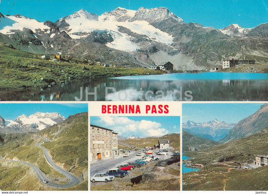 Bernina Pass - Al Passo del Bernina 2323 m - car - multiview - 1972 - Switzerland - used - JH Postcards
