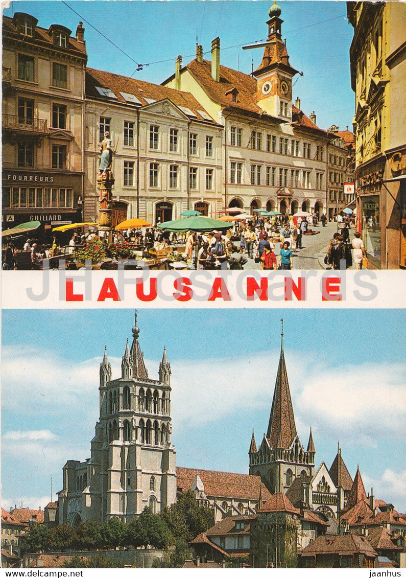 Lausanne - Place de la Palud - Cathedrale - cathedral - 1985 - Switzerland - used - JH Postcards