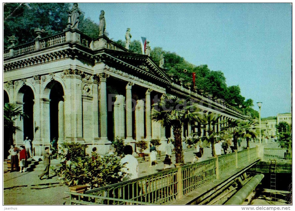 The Colonnade of the Czechoslovak Soviet Friendship - Karlovy Vary - Karlsbad - Czech - Czechoslovakia - used 1964 - JH Postcards