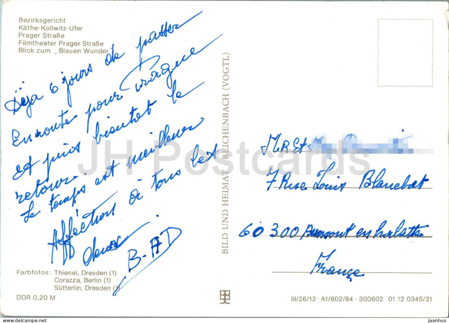 Dresden - Bezirksgericht - Kathe-Kollowitz-Ufer - Filmtheater - Prager Strasse - ship - multiview - Germany DDR - used