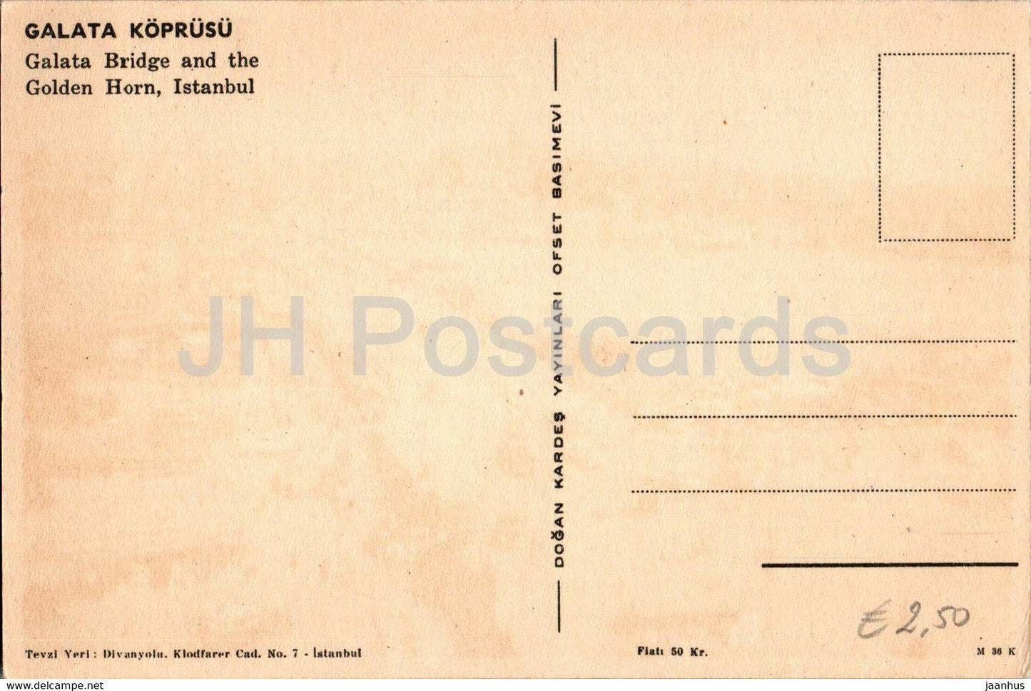 Istanbul - Galata Bridge - 7 - old postcard - Turkey - unused