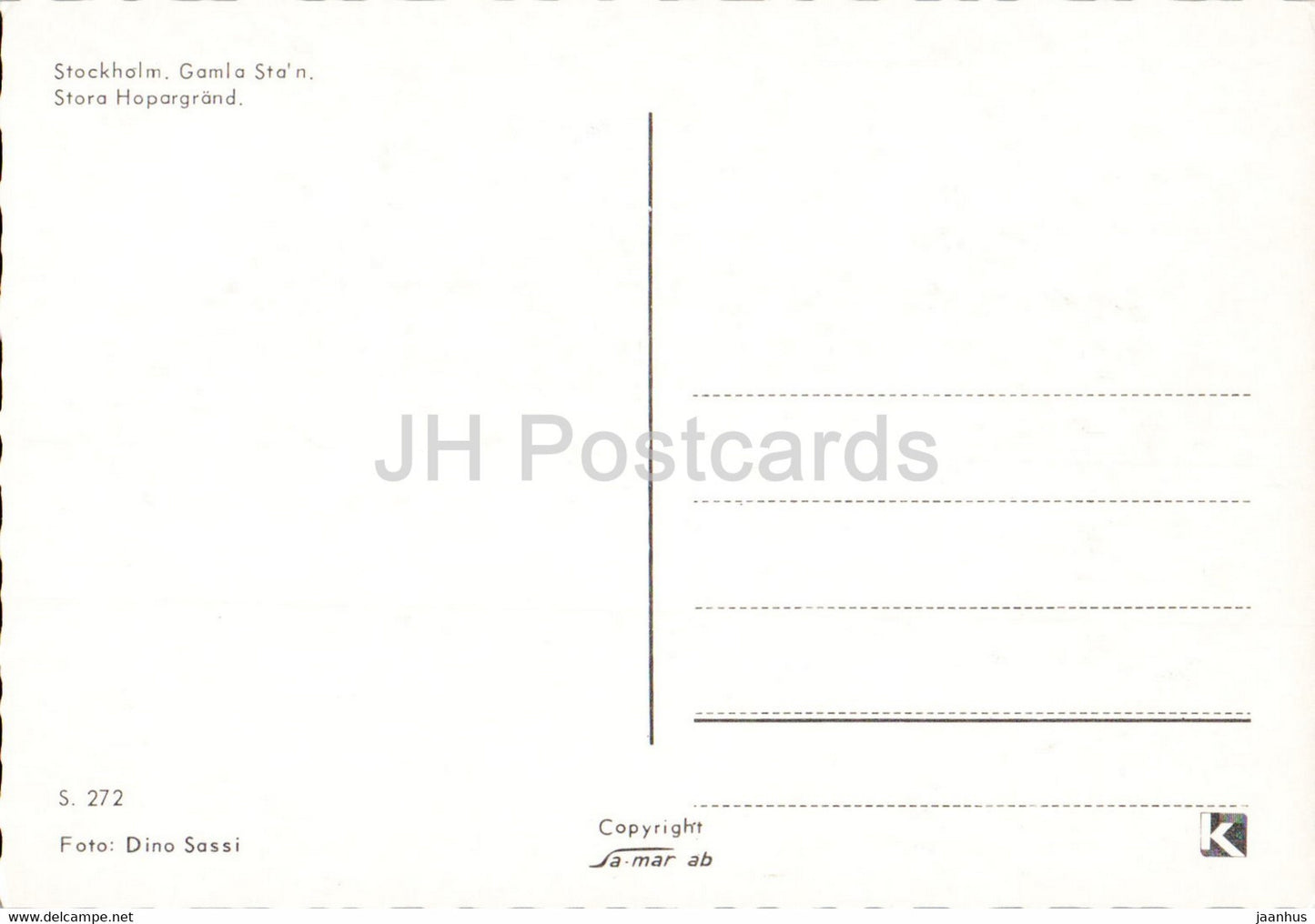 Stockholm - Gamla Sta'n - Stora Hopargrand - Old Town - Sweden - unused