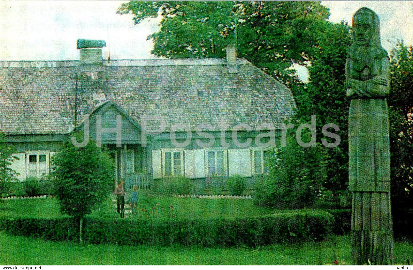 Plunge - sculpture to Lithuanian writer Zemaite - 1984 - Lithuania USSR - unused - JH Postcards