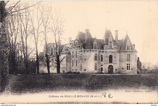 Chateau de Bouille Menard - castle - old postcard - France - unused - JH Postcards