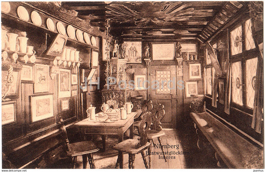 Nurnberg - Bratwurstglocklein - Inneres - old postcard - Germany - unused - JH Postcards