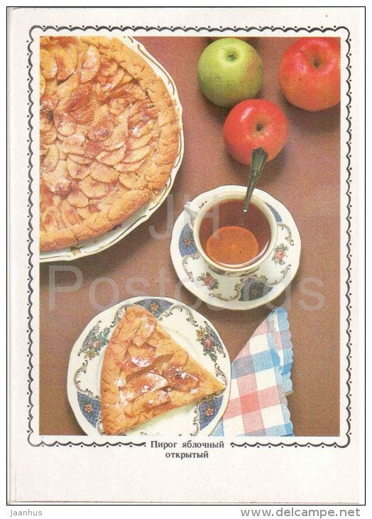 apple pie - Apple Dishes - Russian Cuisine - 1988 - Russia USSR - unused - JH Postcards