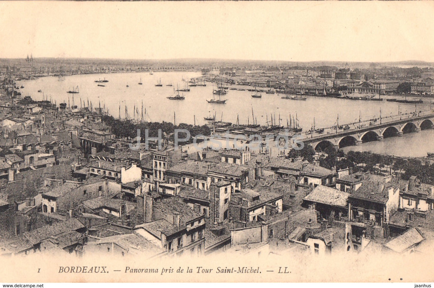 Bordeaux - Panorama pris de la Tour Saint Michel - 1 - old postcard - 1905 - France - used - JH Postcards