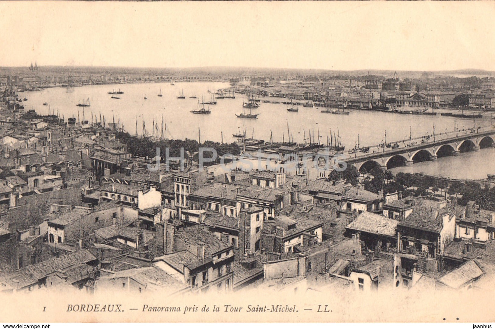 Bordeaux - Panorama pris de la Tour Saint Michel - 1 - old postcard - 1905 - France - used - JH Postcards