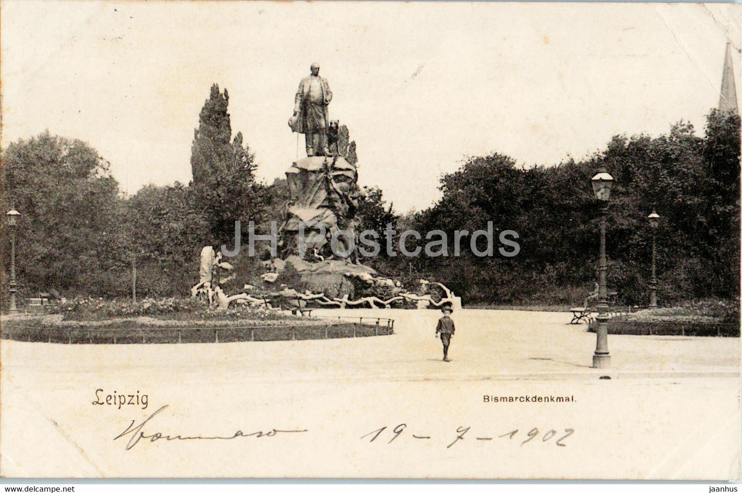 Leipzig - Bismarckdenkmal - 1902 - old postcard - Germany - unused - JH Postcards