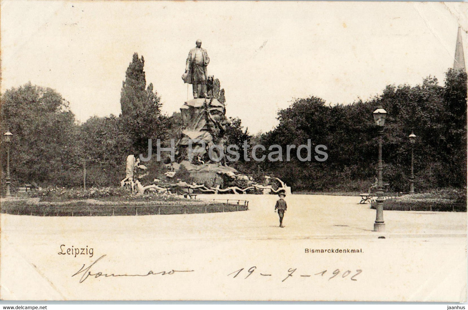 Leipzig - Bismarckdenkmal - 1902 - old postcard - Germany - unused - JH Postcards