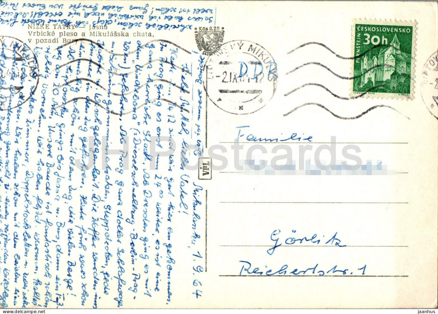 Nizke Tatry - Jasna - Vrbicke pleso - Mikulasska chata - Low Tatras - 1964 - Slovakia - Czechoslovakia - used