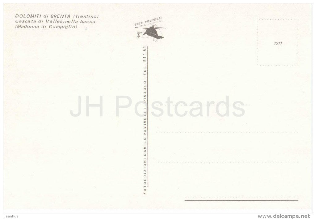 Cascata di Vallesinella bassa , Madonna di Campiglio - Dolomiti di Brenta - Trentino - 1211 - Italia - Italy - unused - JH Postcards