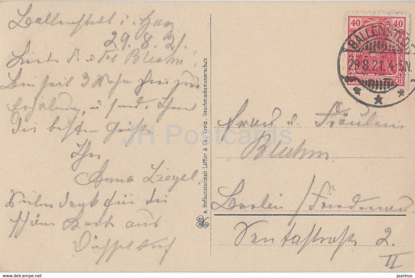 Idyll aus dem Harz - old postcard - 1921 - Germany - used