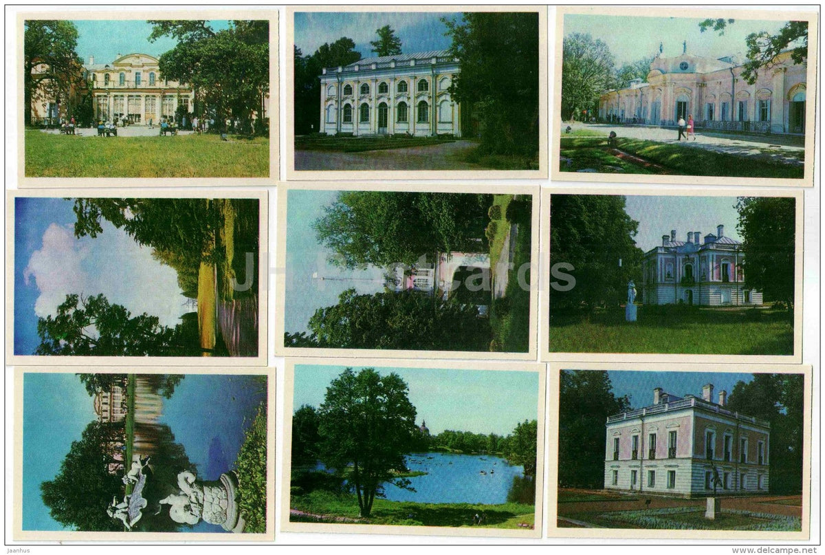 set of 12 mini format cards - Lomonosov - 1972 - Russia USSR - unused - JH Postcards